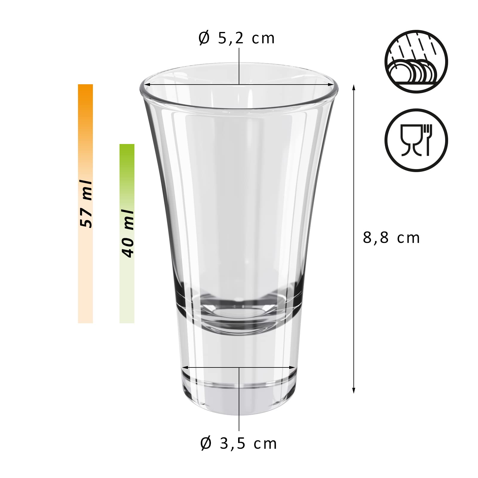 SuproBarware Set 24 Bicchierini Da Shot Vetro 5cl - Base Spessa, Lavabile In Lavastoviglie | Per Amaro E Liquori
