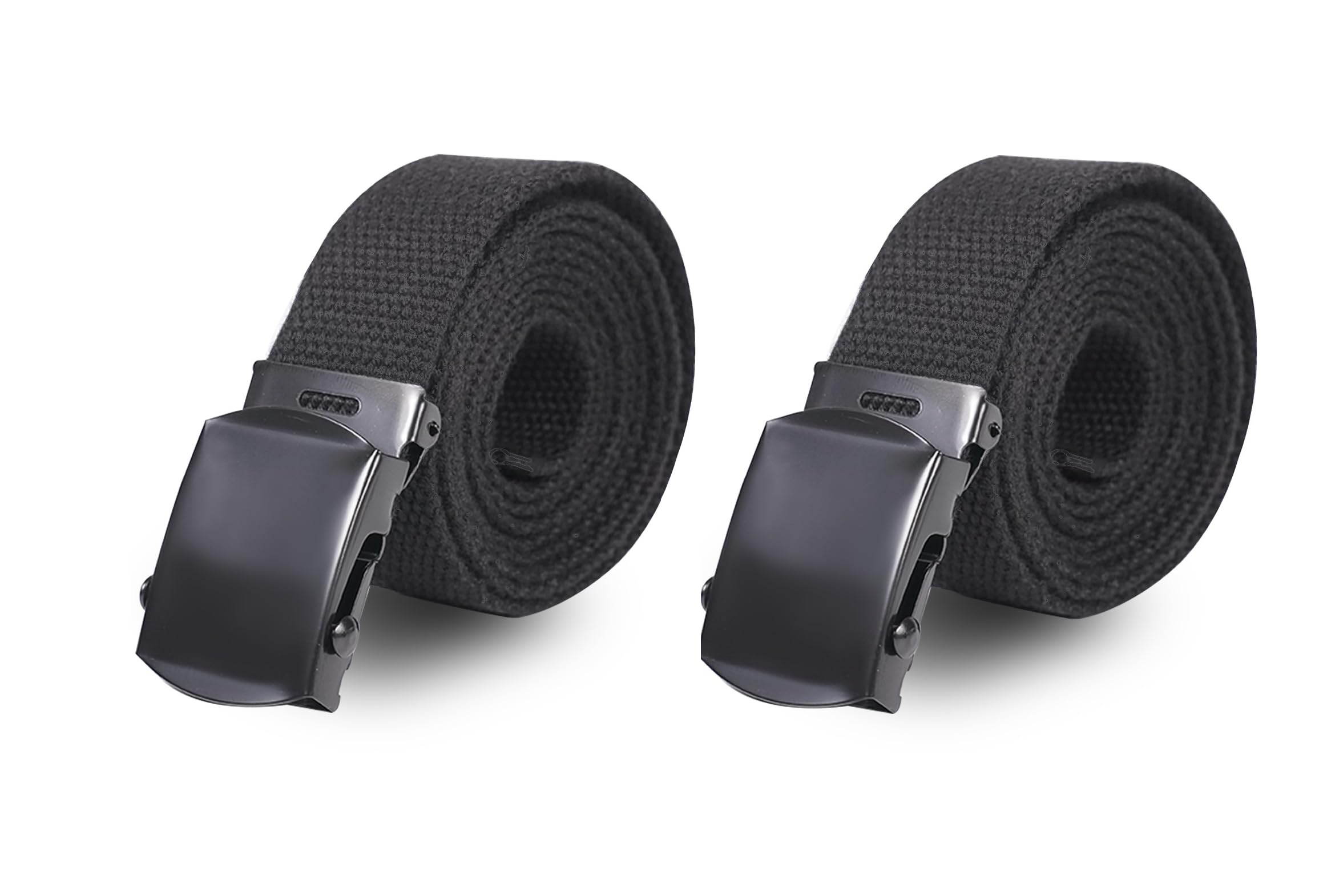 WAUNEECanvas Web Belt - Military & Golf Belt with Black Buckle, Up to 45" Waist