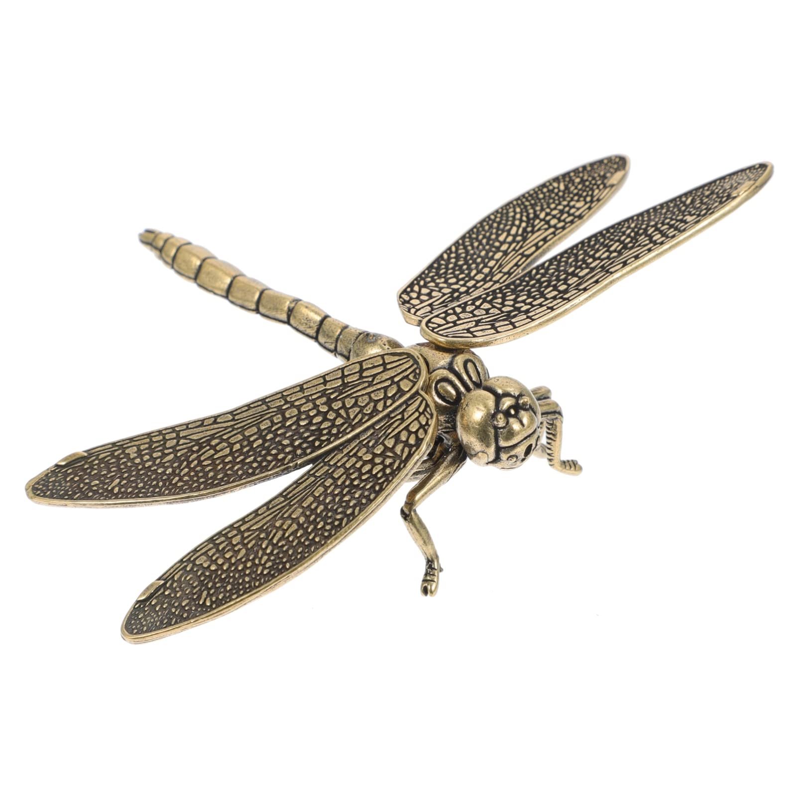 Veemoon Dragonfly Figurine Household Brass Dragonfly dragonfly wall art brass dragonfly ornament Craft Decoration TV Bronze Garden Statues