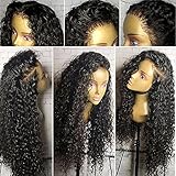 Brazilian Virgin Hair Full Lace Human Hair Wigs For Black Women 130% Density Deep Curly Wig Natural Hair Line With Baby Hair (18 inch,Full Lace Wig)