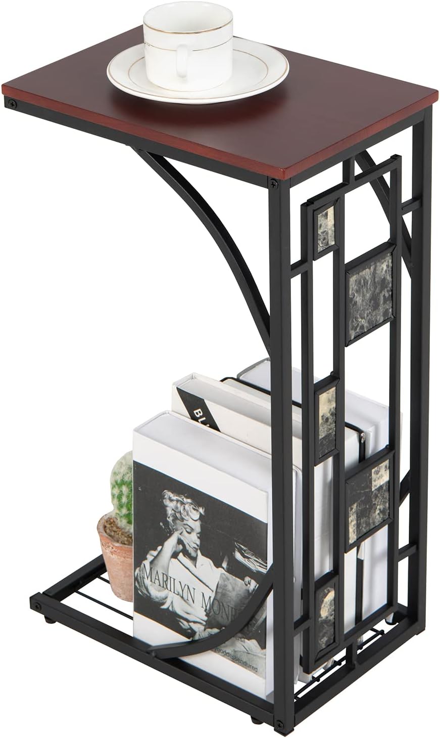 S AFSTAR CShaped End Table, Couch Sofa Side Table Slim