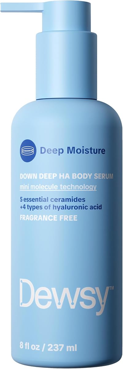 Hyaluronic Acid Body Serum, Fragrance Free, Unscented, Dry Skin, 8 oz | 4-weight hyaluronic acid + 5 ceramides; lightweight body serum for women and men, in scented and unscented, all skin types