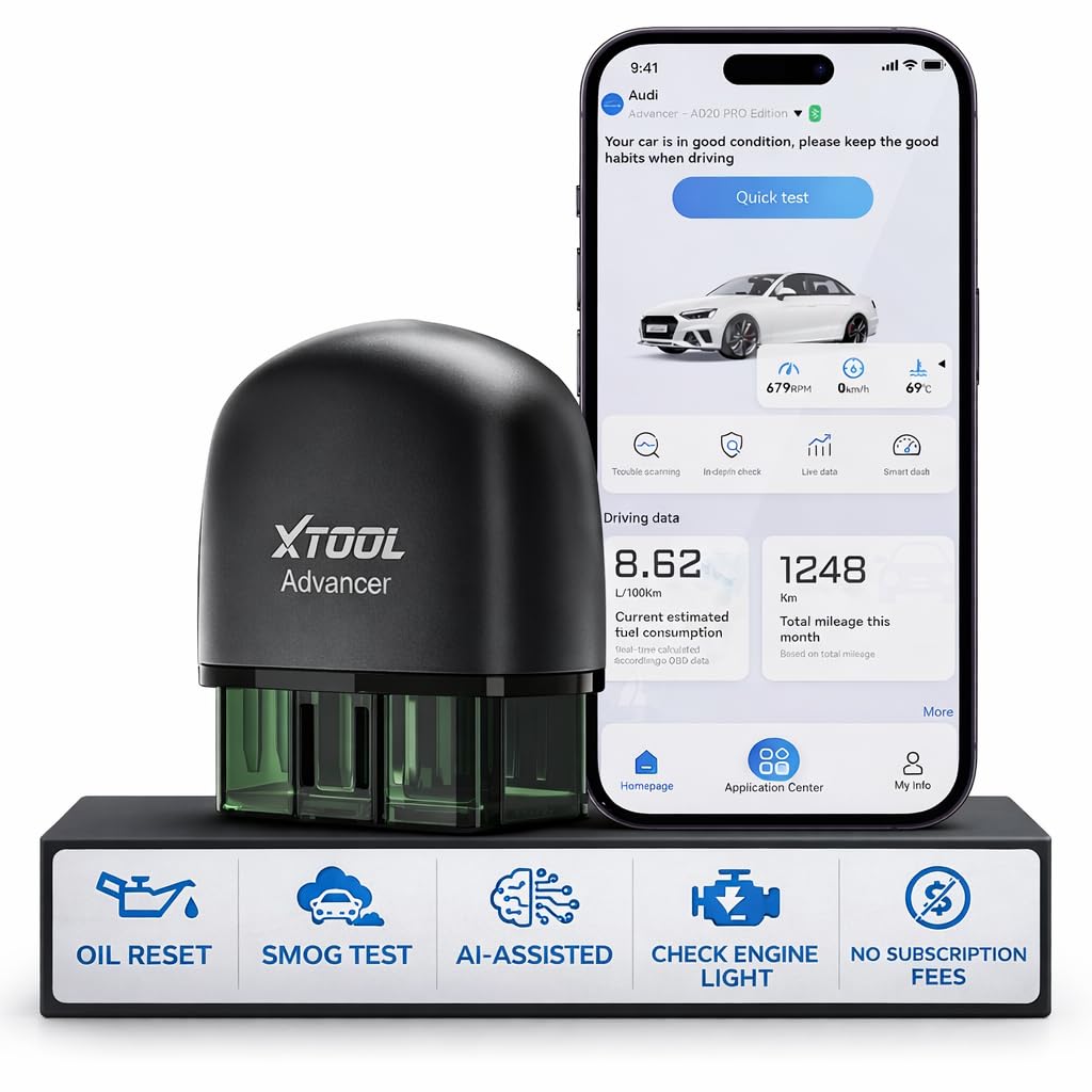 Advancer AD20 Pro OBDII Scan Tool for iPhone & Android, 2023 Newest Enhanced Wireless OBD2 Code Reader with Full System Diagnostics, Maintenance Light Reset, Check Engine Light On