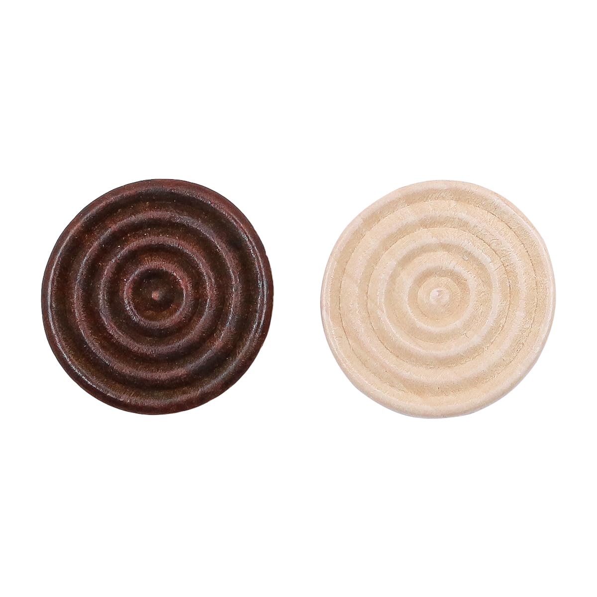 Alnicov 48pcs Wooden Backgammon Pieces Stackable Wooden Checkers Pieces Replacement Game Chips for Board Game Accessories