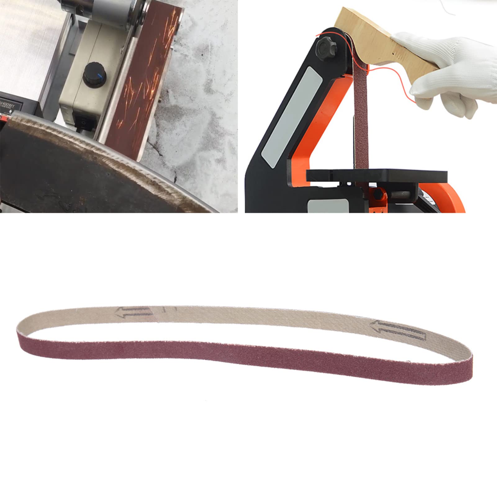 Produktbild von Agatige Schleifband-Set – 10 Stück, 533x9 Mm, Aluminiumoxid, Körnungen 240-1000 – Für Holz & Metall – Hitzebeständig, Bruchsicher, Für Bandschleifer