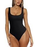 Bodysuit for Women Scoop Neck Sleeveless Tank Top Bodysuits 2025 Sexy Thong Bodysuit Basic Leotards for Women