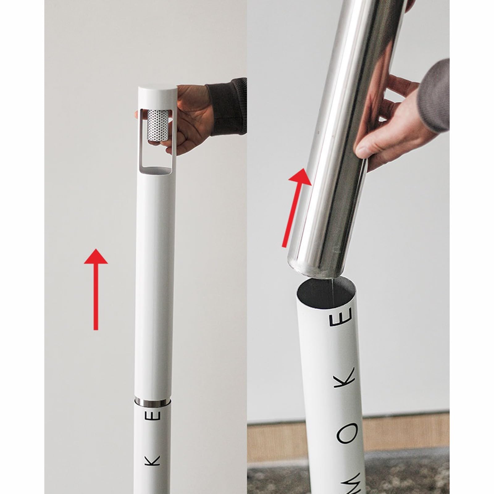 Amazon.com: WUHUQN Cigarette bin Outdoor Outdoor Stainless Steel Ash Column  Vertical Smoke Extinguishing Barrel Cigarette Butt Trash Can Collection Smoking  Ashtray Outdoor Ashtray with lid : Home & Kitchen
