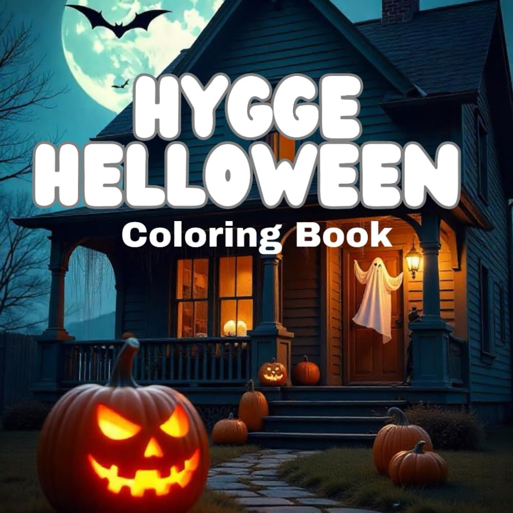 HYGGE HALLOWEEN: Bold and Easy Adorable Spooky Cute Creepy Creatures Coloring Book For Adults Teens And kids.