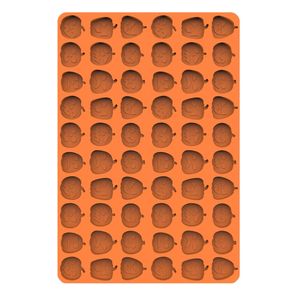 Pumpkin Shape Chocolate Mould Mini Candy Ice Cube Trays Jelly Moulds Ice Cube Candy Moulds Chocolate Silicone Mold for Kids Cake Cupcake Decorations Candy Chocolate for Christmas Halloween