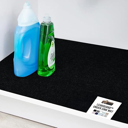 GORILLA GRIP LeakGuard - Tapete no adhesivo para debajo del fregadero para armario de cocina, forro impermeable de secado rápido, tapetes de fieltro
