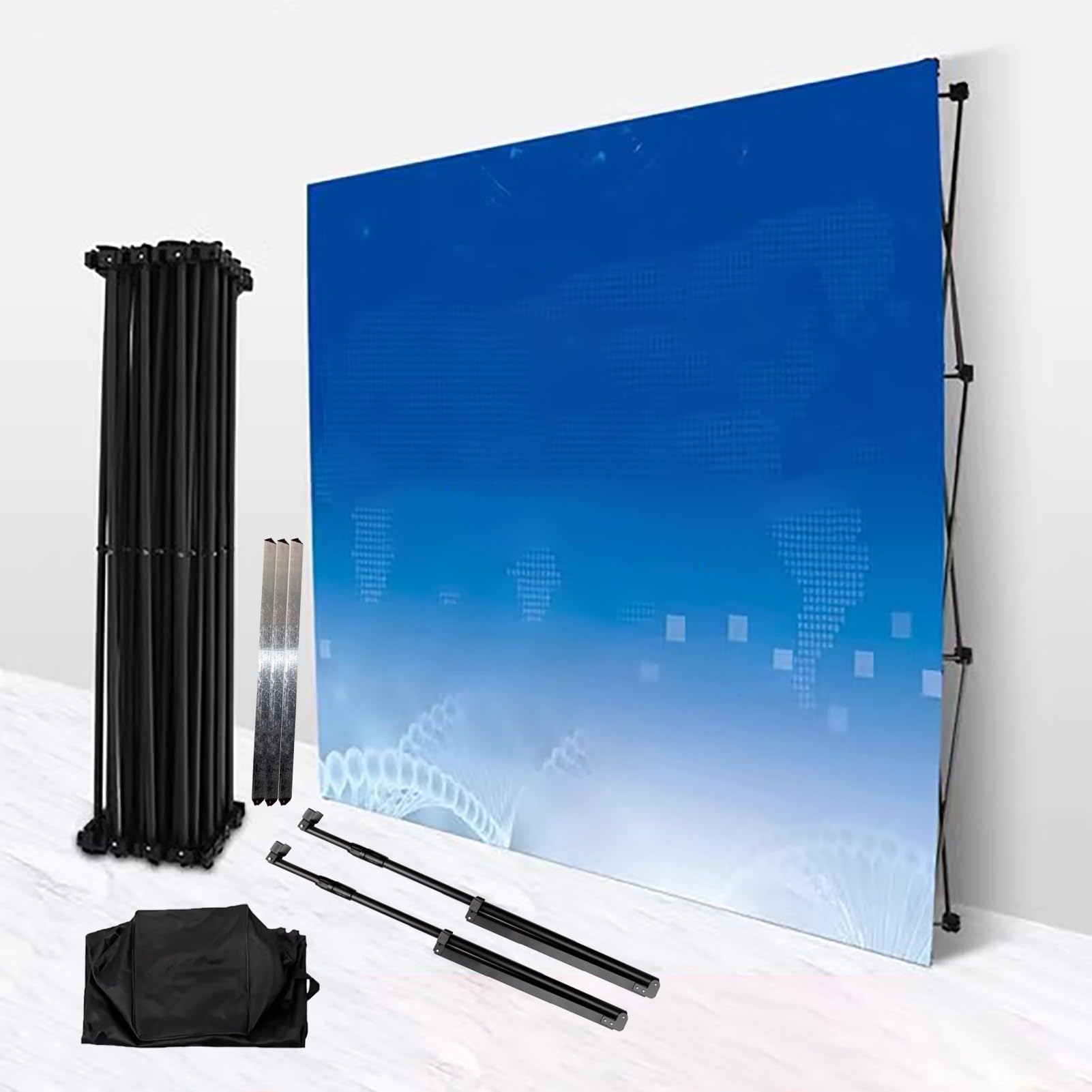 Stand Pop-up Portatile con Borsa per Il Trasporto, Robusto Supporto per fondale per Banner per Uso Interno/Esterno, Traliccio per fondale Fotografico 10x10 Piedi (3,05x3,05 m)