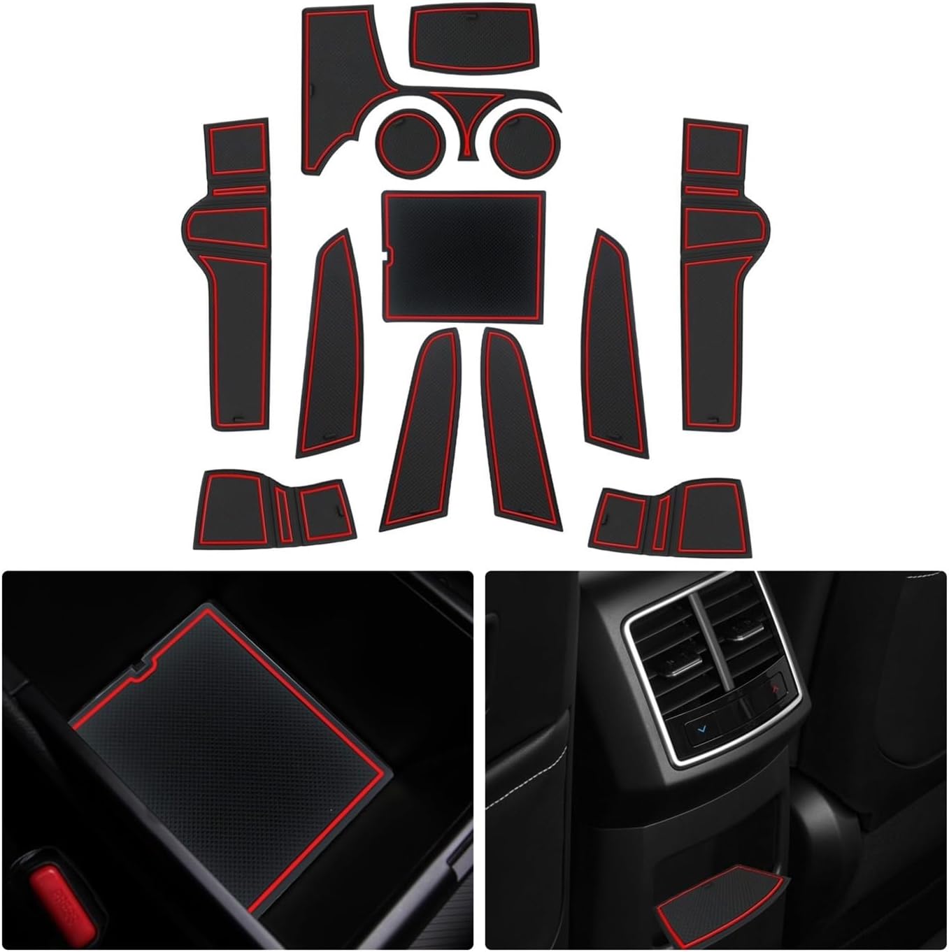 Door Groove Mat Compatible with Kia Sportage NQ5 2022 2023 2024 2025 Car Anti-Slip Rubber Gate Slot Pad Car Sportage 2025 Accessories(Red)