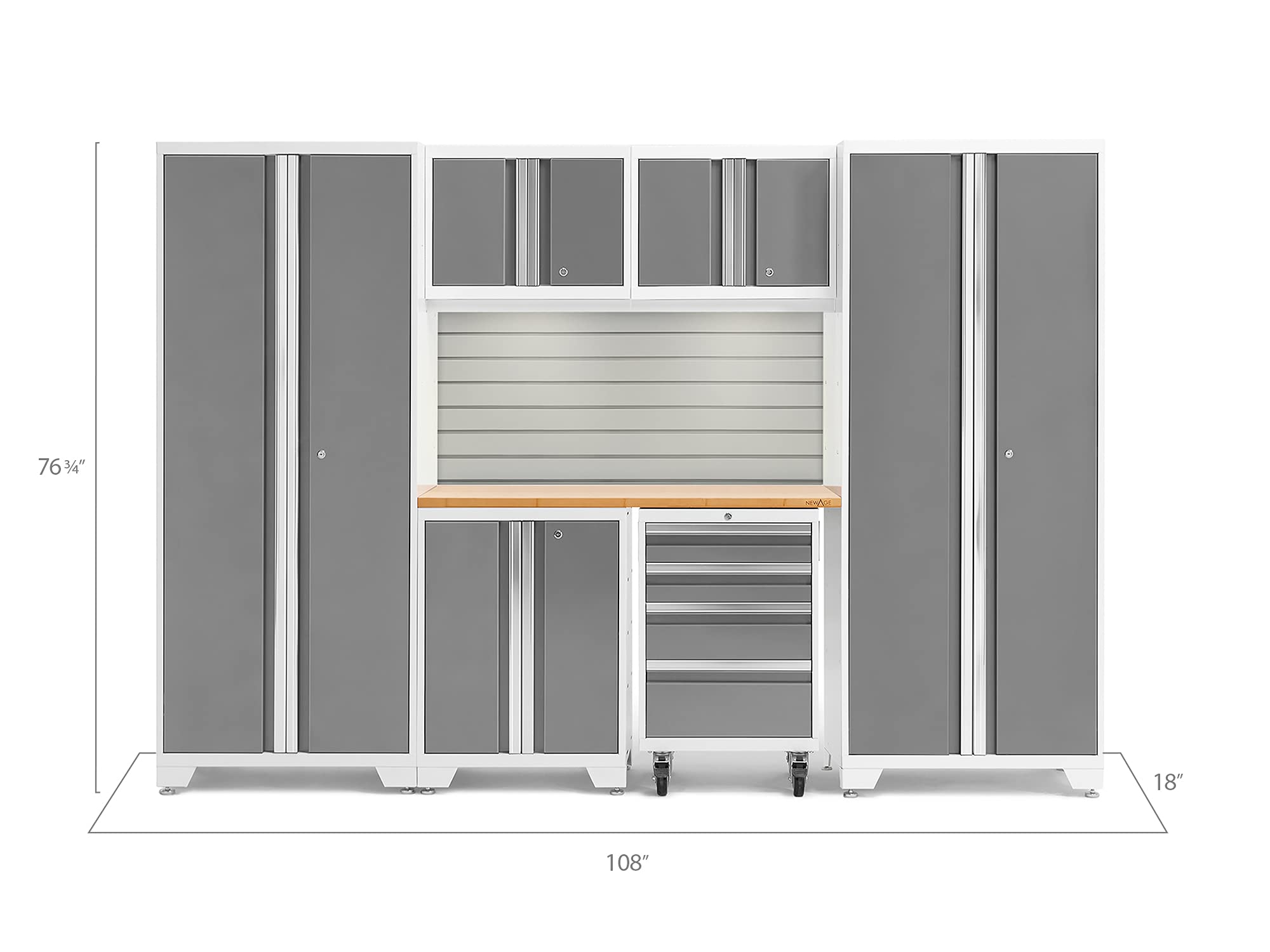 NewAge Products Bold Series White 7 Piece Set, Garage