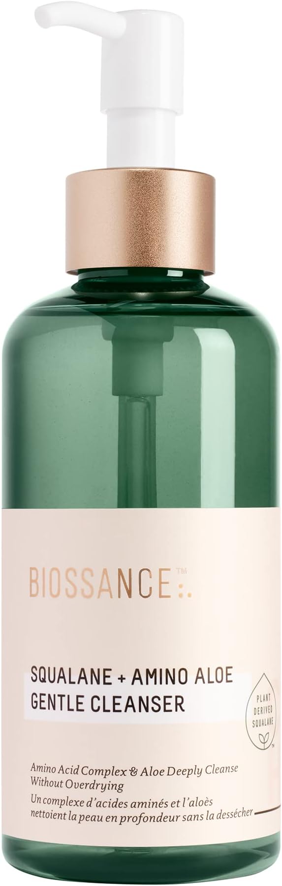 Biossance Squalane + Amino Aloe Gentle Cleanser. Foaming Gel Face Wash to Deeply Clean Pores and Remove Makeup. Hydrating, Non-Stripping Formula (6.76 fl oz)