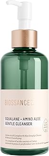 BIOSSANCE Squalane + Amino Aloe Gentle Face Wash – Foaming Facial Cleanser Gel – Hydrating for All Skin Types – Removes Makeup & Deeply Cleans Pores with Moringa Extract – Soothes with Aloe Vera EWG Verified