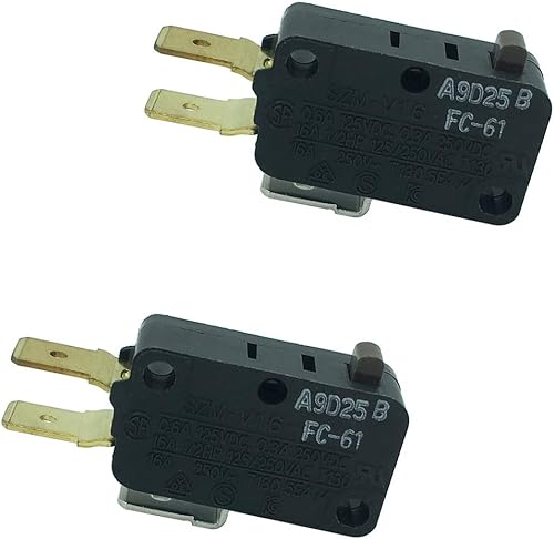 LONYE SZM-V16-FC-61 W10727360 - Interruptor para microondas Whirlpool Maytag Amana W10727360VP AP5950105 PS10057151 (SPDT) (paquete de 2)