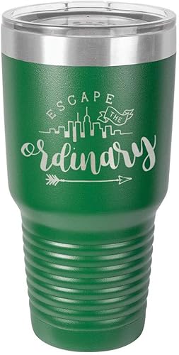 Miniatura 14 de Escape The Original - Vaso negro de 30 onzas con popote y tapa superior deslizante Taza de viaje de acero inoxidable Comparar con Yeti Rambler