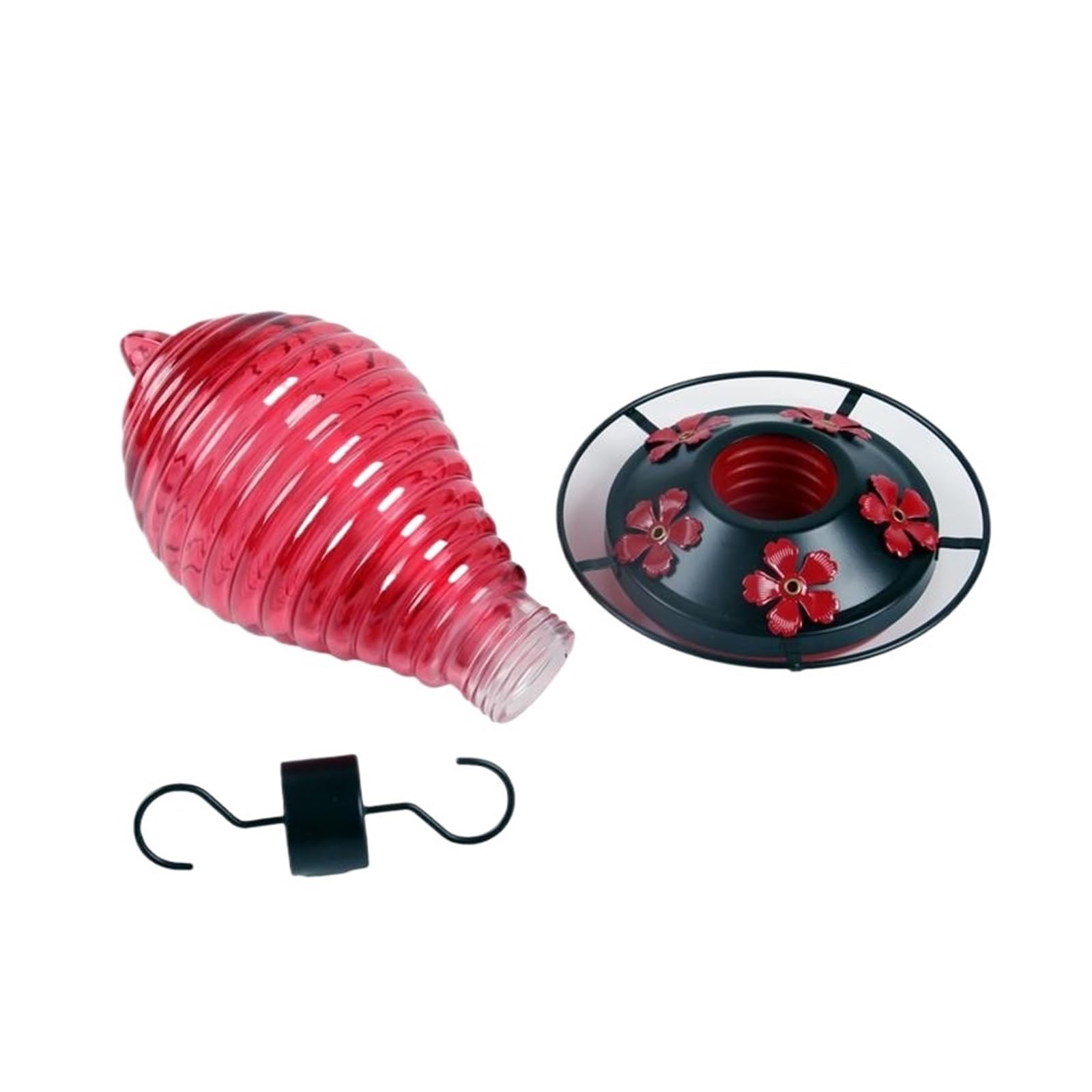 Mangeoire pour colibris rouge avec ports d'alimentation faciles à nettoyer