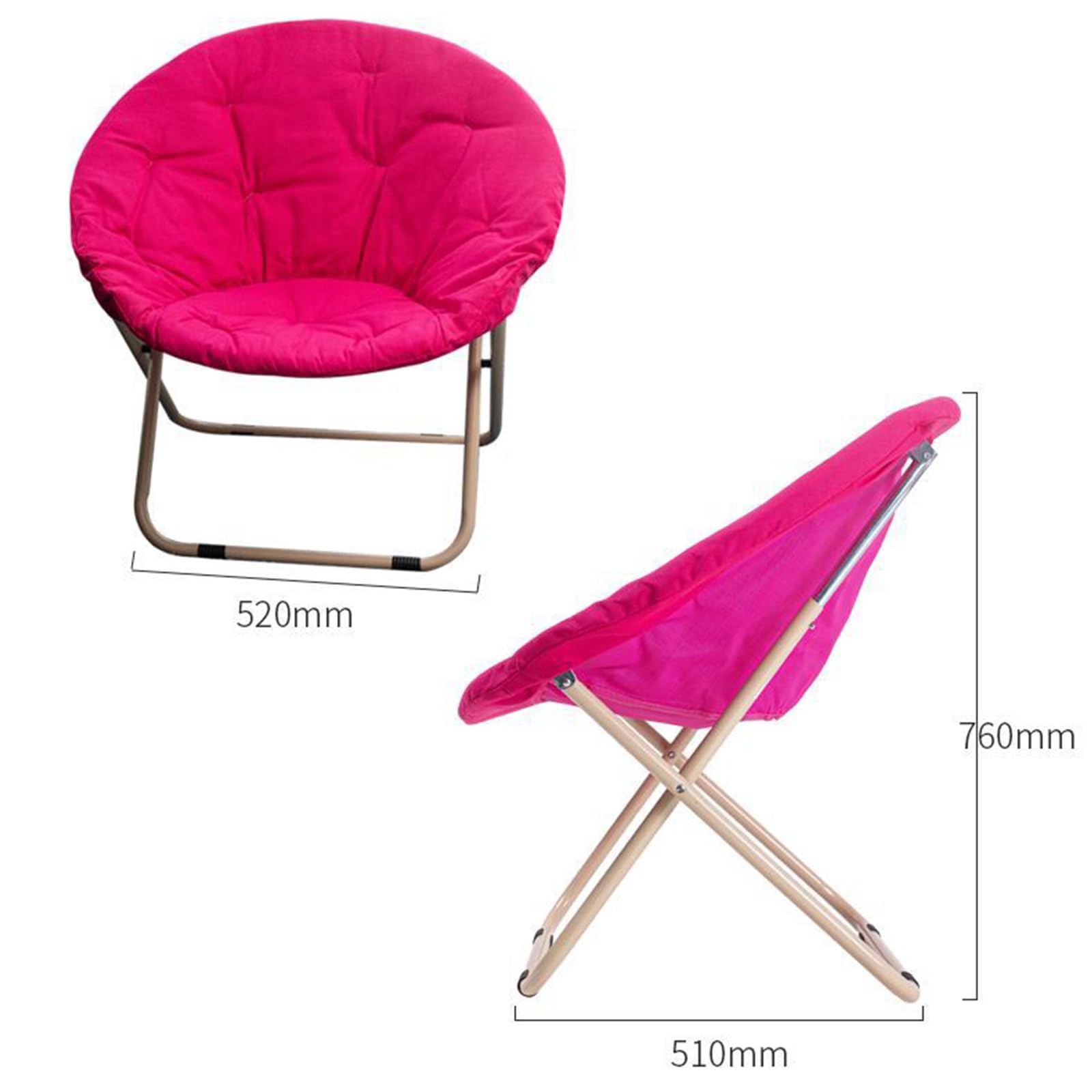 Silla Tipo Platillo Taburete Plegable Con Reposapiés Silla Circular Juegos En Dormitorio Asiento Plegable Y Cómodo Para Espacios Pequeños Silla Plegable Redonda Con Forma De Luna Y Hongo-Navy blue