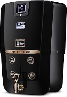 Supreme Star RO Water Purifier | Advanced RO Tech for Sabse Shudh Paani | RO+UV+UF+TDS Control+Alkaline+Copper+UV in Tank | Auto Flush|9L|20 LPH| Ideal For Borewell/Tanker/Municipal Water |Black