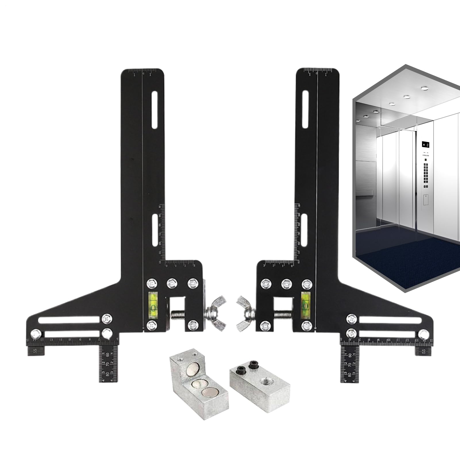 Elevator Guide Rails - Stainless Steel Track Find Ruler | Single Track Elevator Gauge Guide Ruler for Lift Positioning