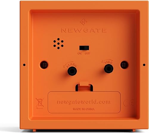 Miniatura 7 de NEWGATE Reloj despertador en forma de cubo | Alarma retro en forma de cubo | Naranja | Ideal para mesita de noche, escritorio, estante y mantel |