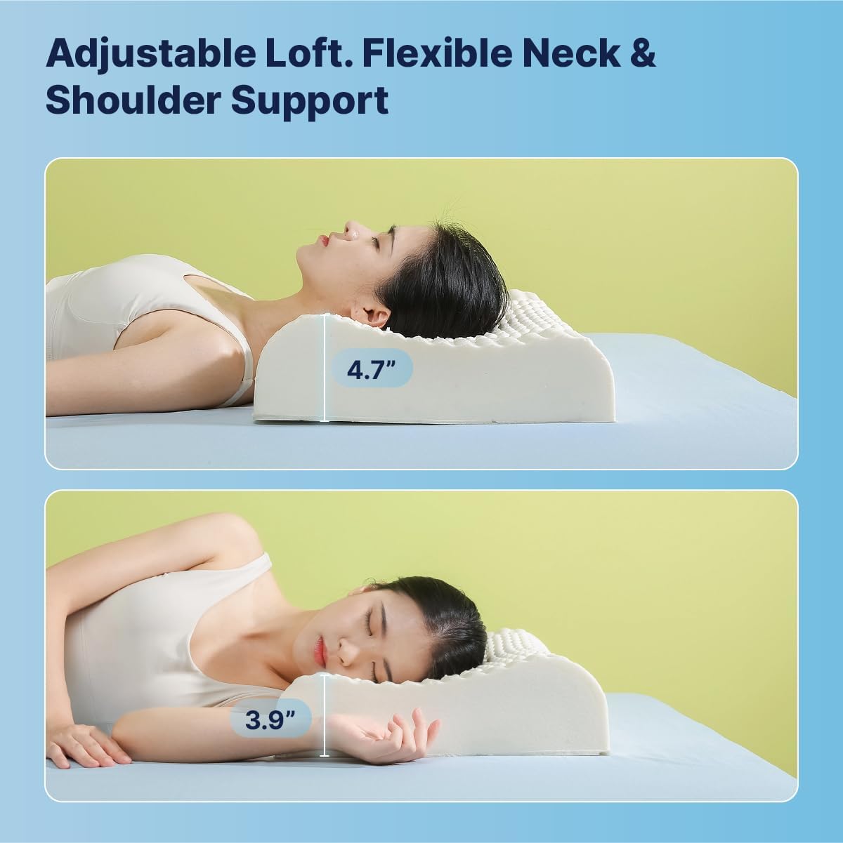 100% Natural Latex Ergonomic Contour Pillow in Premium Gift Box Cervical & Shoulder Support for Side & Back Sleepers Cooling Breathable Design (Zenova Line)