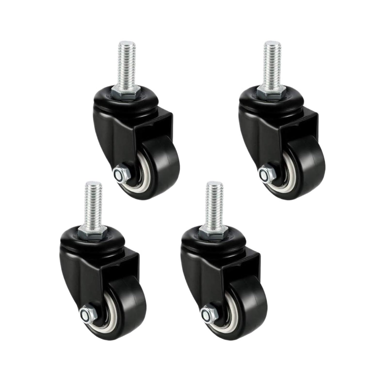 Fhdbekdcldm 1.5Inch M8 Type 3 4Pcs Swivel Caster Wheels With Brake, M8 M10 Stem, 1.5" 2"