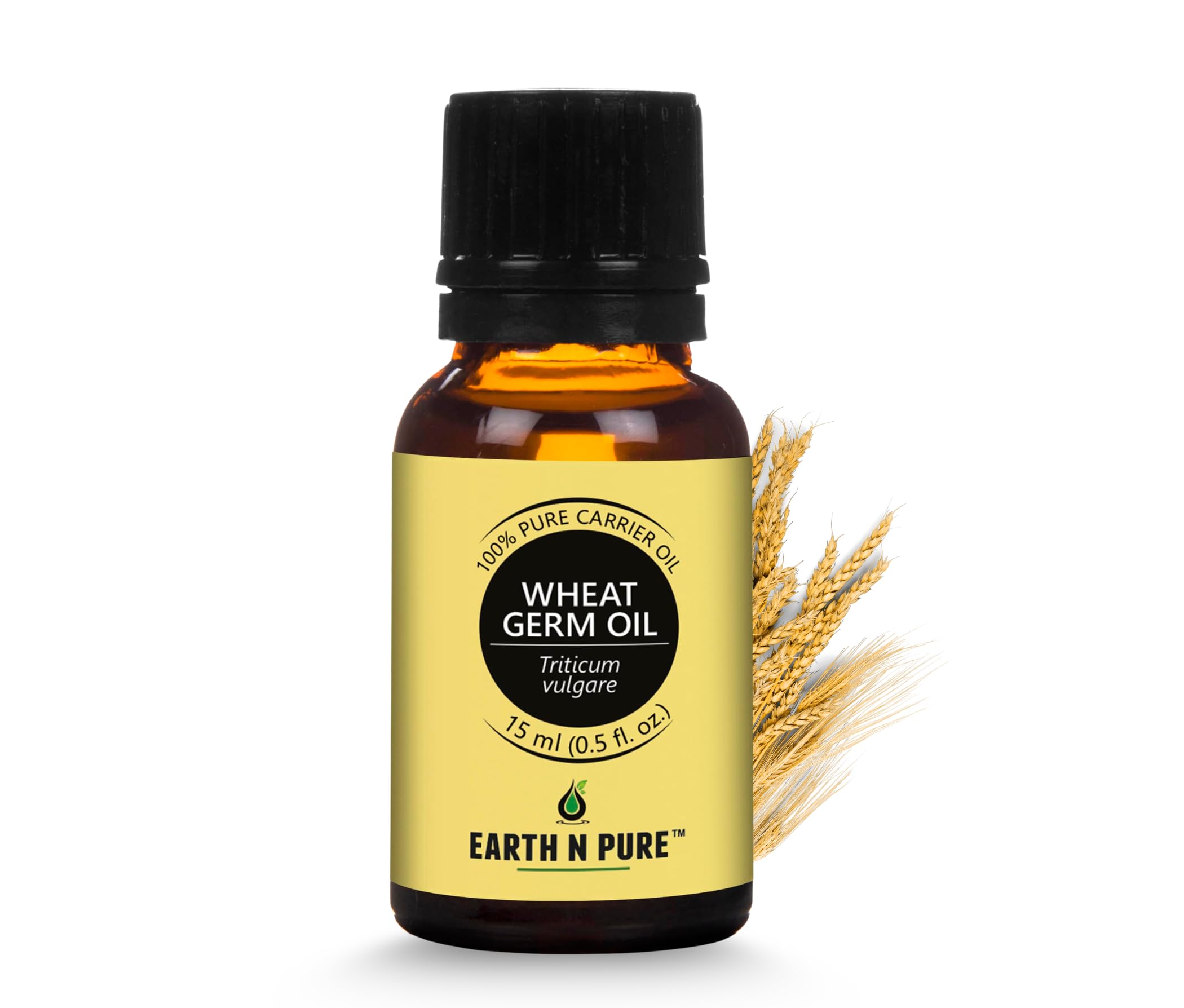 Earth N Pure Wheat Germ Oil 100% Pure & Natural Rich in Vitamin E for Skin Care, Hair Growth & Face β Cold Pressed Wheatgerm Oil for Massage, DIY & Aromatherapy- 15ml