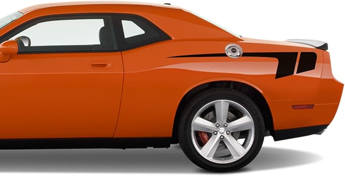 Hockey Style Stripes Graphics Vinyl Decals Compatible with Dodge Challenger Black