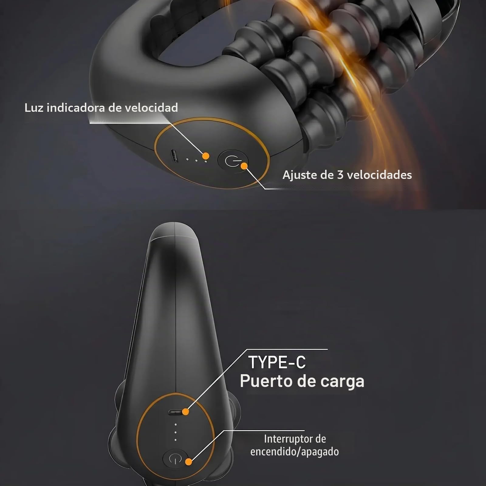 Scult Roller - Masajeador de Rodillos Eléctrico Portátil, 3 Niveles de Intensidad, Alivia la tensión muscular, Masaje Profundo Piernas y Cuerpo