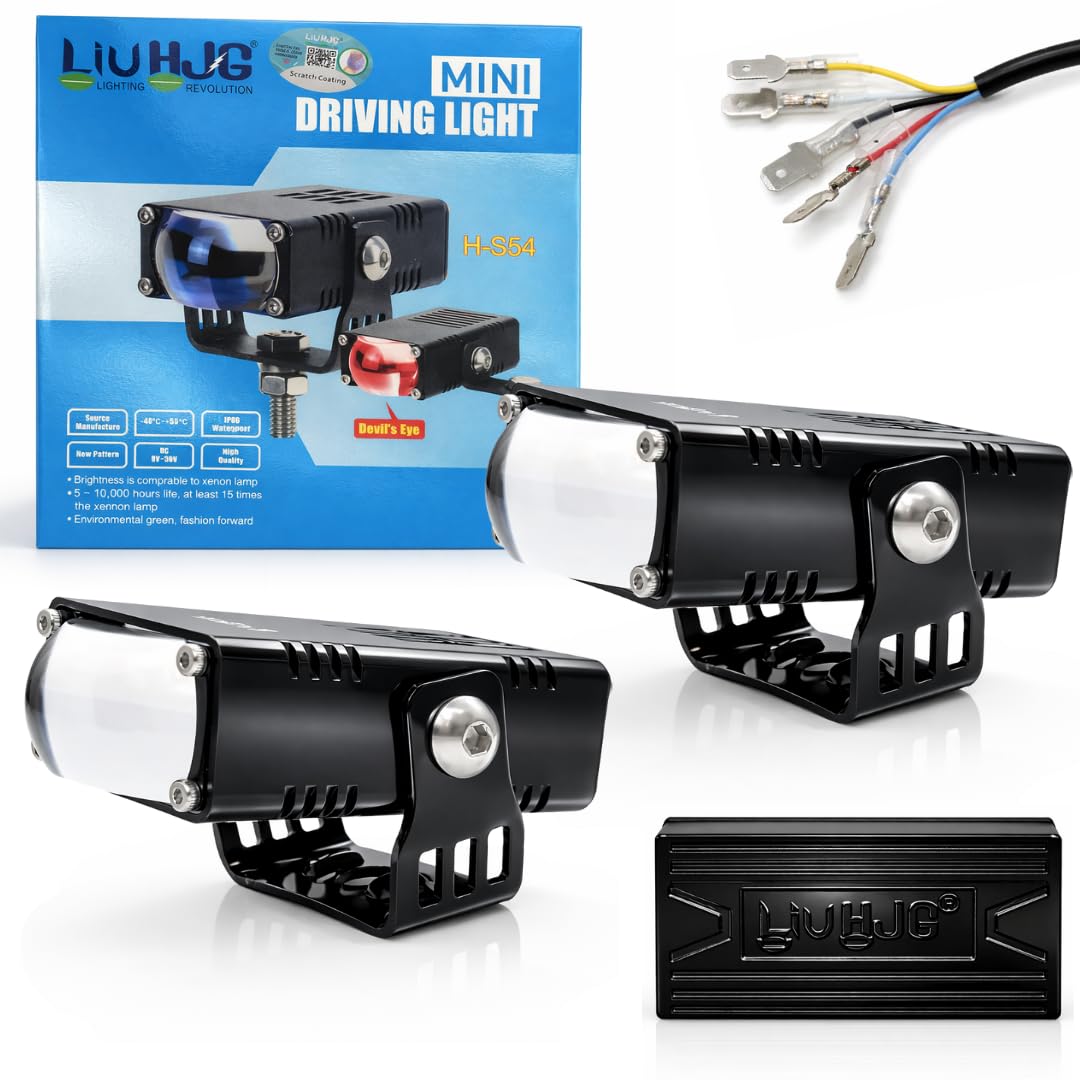 Yellow White & Devil Eye Slim Drive Fog Light Universal for Car, Motorbike, Truck, Van (12V-36V DC, 90W, LED)-image-11