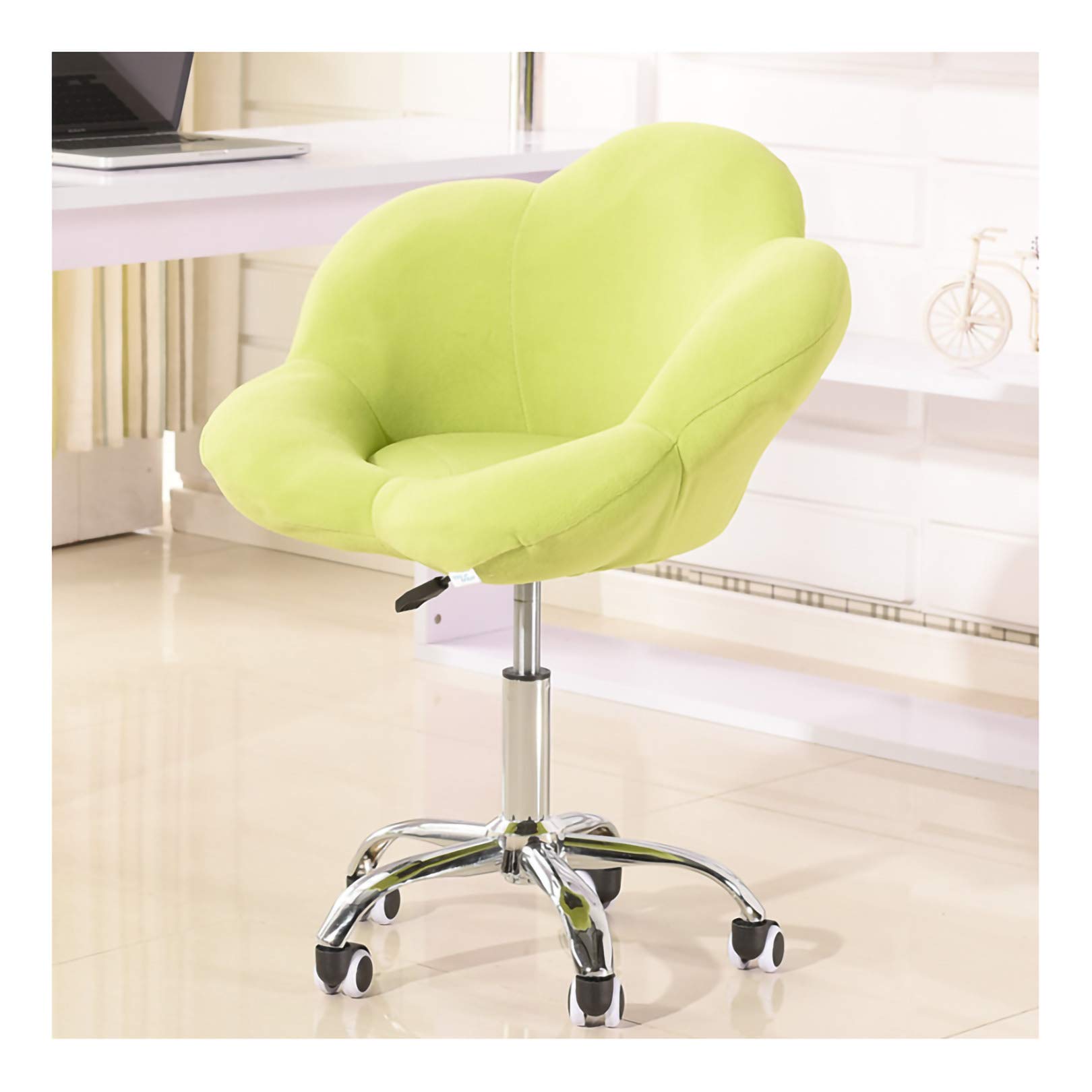 Chaise de bureau pivotante en velours réglable et ergonomique pour la maison