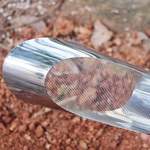 YARNOW Edelstahl Gartensieb Schaufel Multifunktionale Schaufel Mit Integriertem Sieb Für Effizientes Erdsieben Und Umtopfen Ergonomisches Design Für Gartenarbeit Und Pflanzenpflege