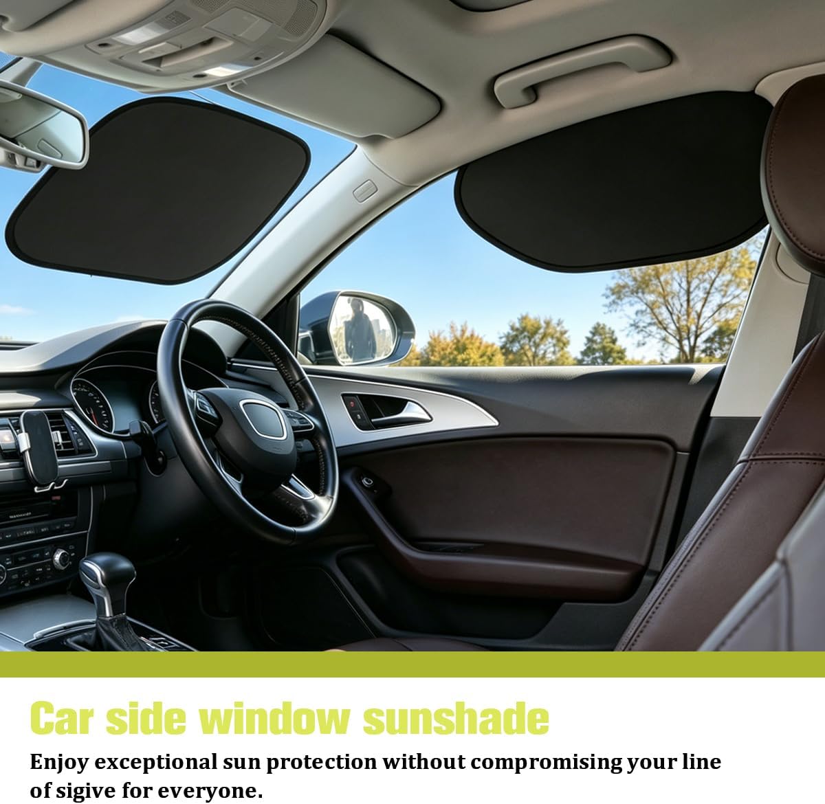 2 Pack Car Side Window Shades, Front