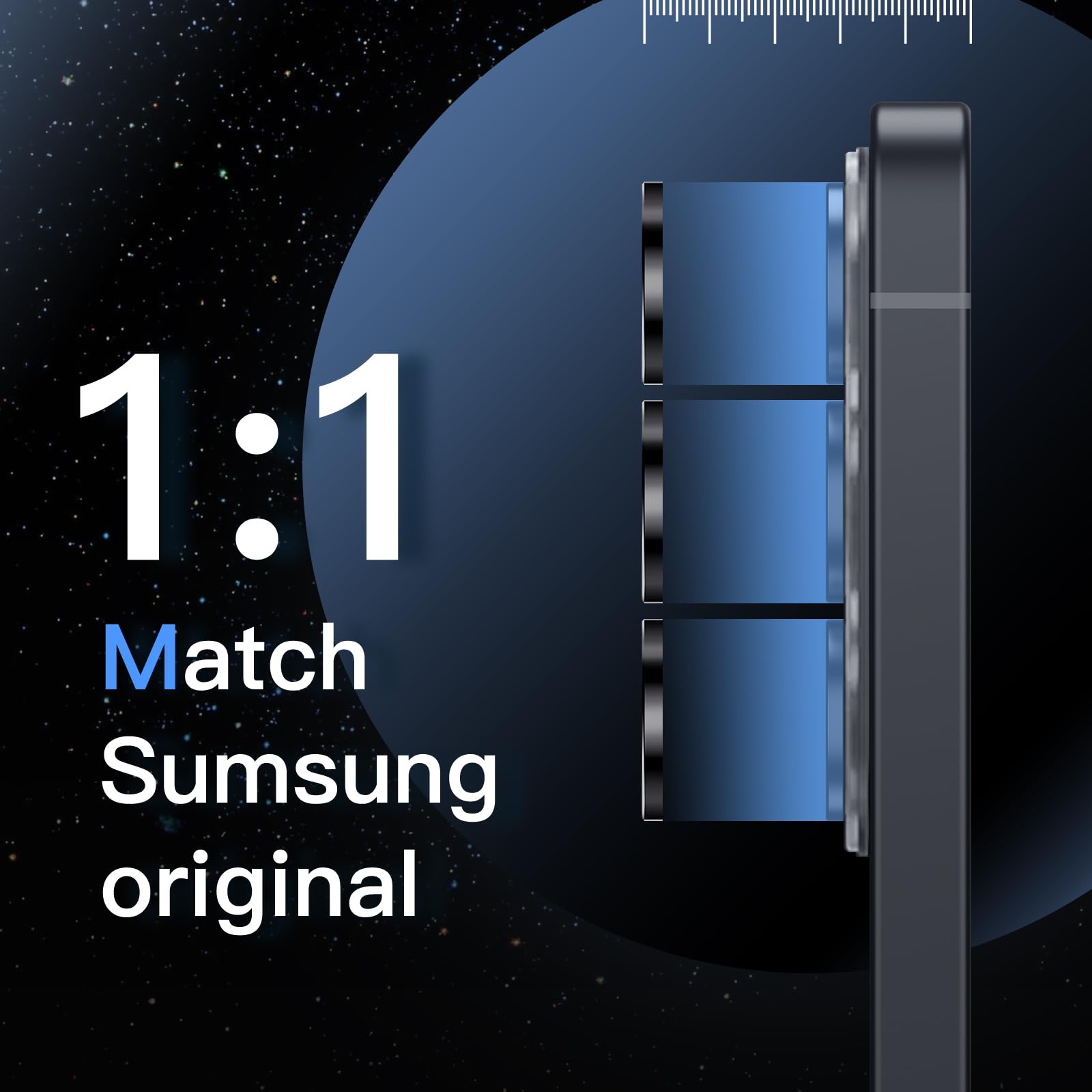 JETech Ochraniacz Obiektywu Aparatu dla Samsung Galaxy S26, 9H Szkło Hartowane Metalowy Indywidualny Pierścień Osłona, HD Przejaśniony, 1 Zestaw (Czarny)