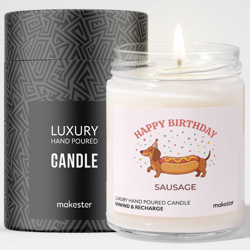 Dachshund Mum Gifts - Luxury Soy Wax Candle - Vanilla, Jasmine, Sugared Almond - Makester โ image 1