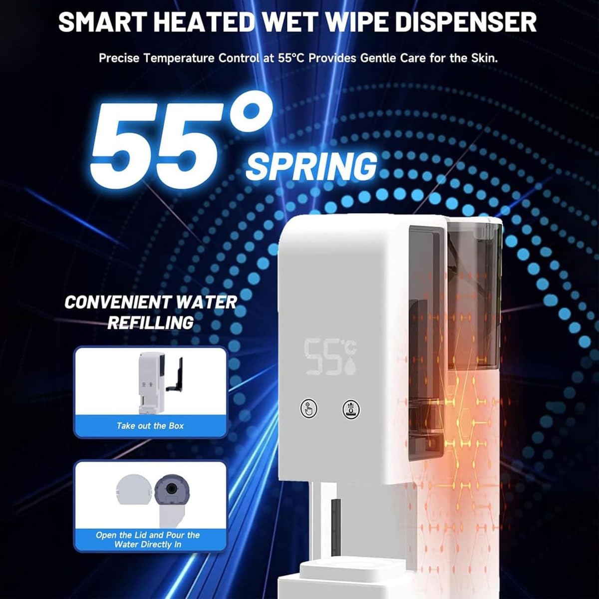 Dispenser Automatico di Asciugamani Caldi con Vapore, Macchina for Il Vapore di Asciugamani for Il Viso con 40 Asciugamani USA e Getta, scaldasalviette USA(40 Towels)