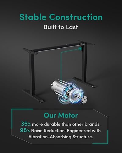 Miniatura 73 de FEZIBO - Escritorio eléctrico ajustable para trabajar sentado o de pie, 40 x 24 pulgadas, para oficina en casa, escritorio ergonómico para Negro