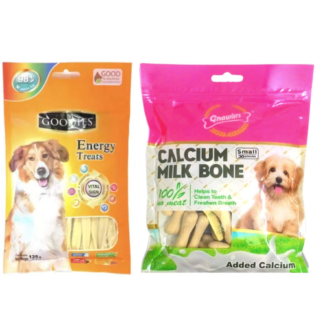Goodies Energy Treats calcuim 125 g and Gnawlers Calcium Milk Bone Treats for Dogs - 270 g Combo Pack (B085S2VQ39) Amazon Price History, Amazon Price Tracker
