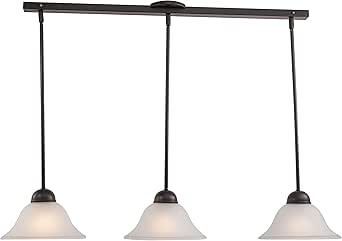 VAXCEL Da Vinci 3L Bronze Linear Chandelier Island Pendant Light Fixture