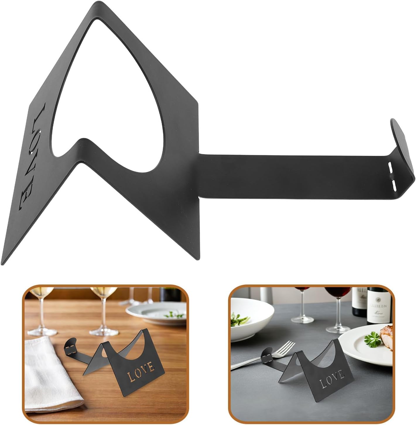 Black Iron Tabletop Wine Rack Holder Xmas, Modern Countertop Organizer