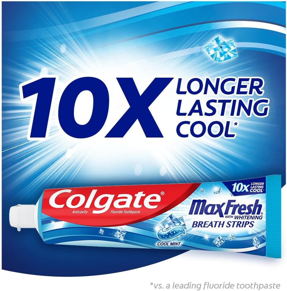 Colgate Max Fresh Toothpaste with Mini Breath Strips, Mint, 6 Oz image 2