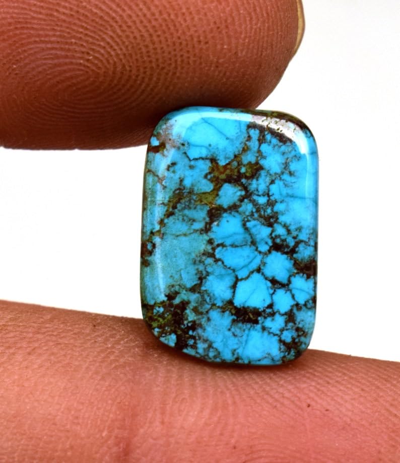 Cabochon turquoise naturelle 14.95mm pour création de bague et pendentif DIY - 6