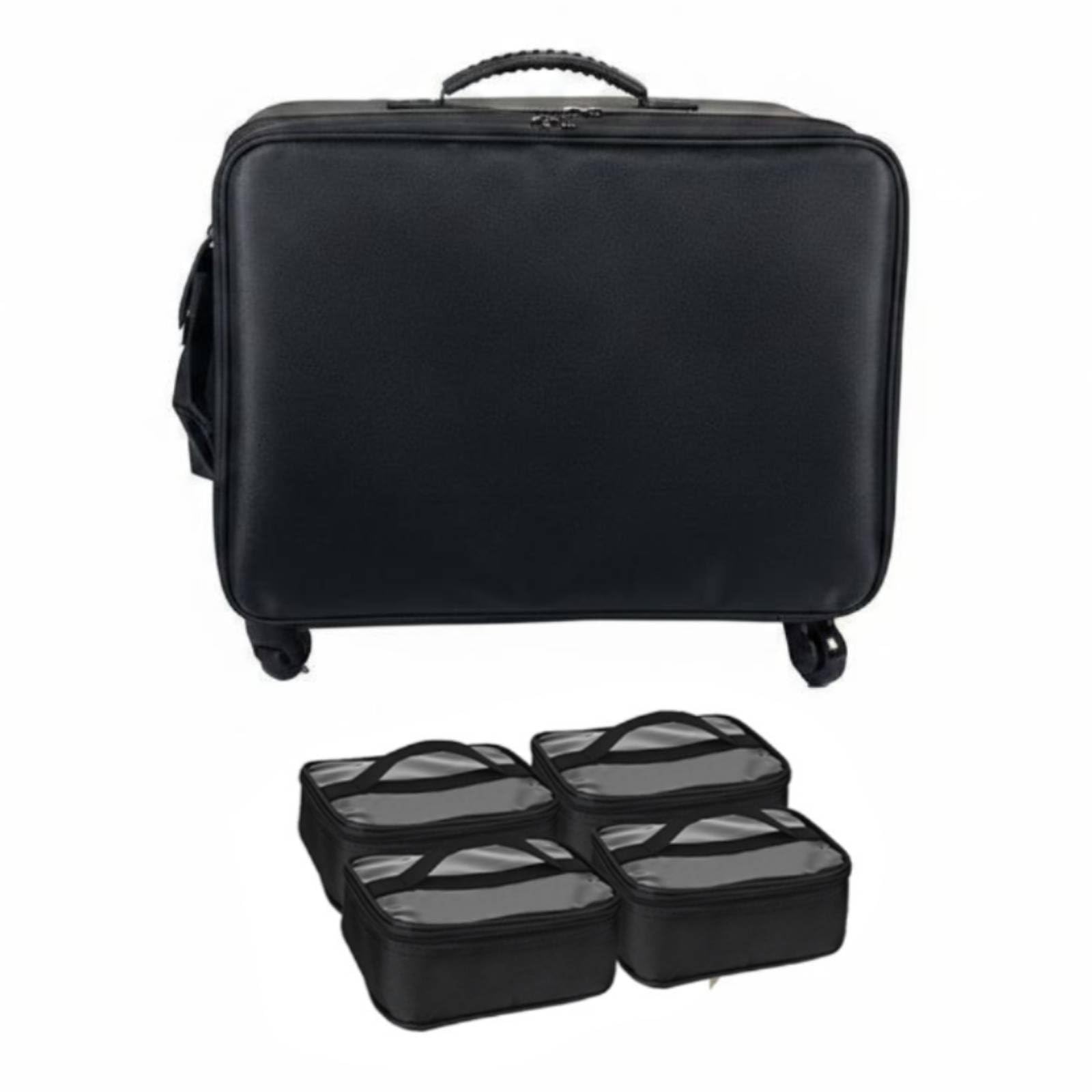 Estuche de Maquillaje con Ruedas Maletín Cosmético Trolley Carrito Profesional Neceser de Belleza con Divisores, Style to 1