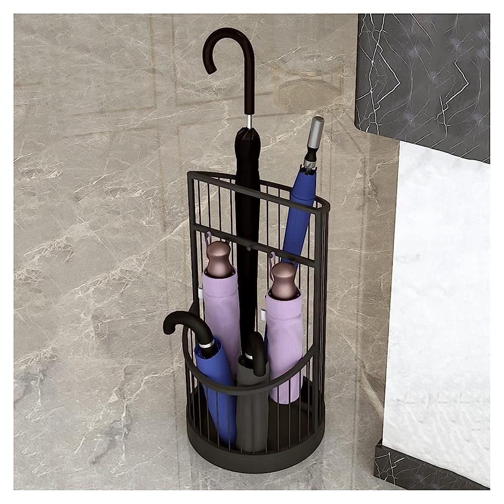 HYLYGFH Umbrella Holder Stand with Short Hooks for Home and Office nization Large Capacity Space Saving Black Umbrella Rack for Entrance Hallway and Porch