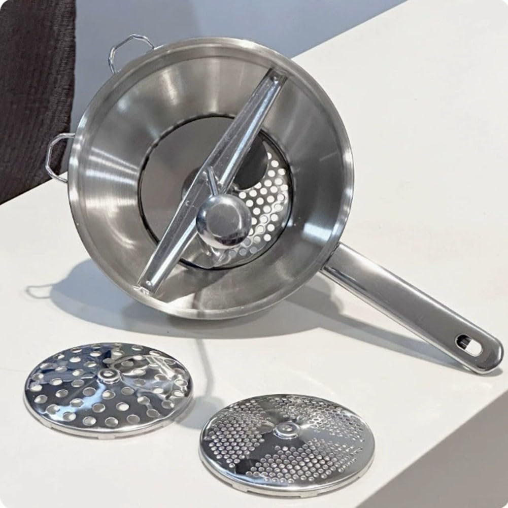 Manueller Kartoffelstampfer aus Edelstahl, Obstpresse, Gemüsezerkleinerer, Babynahrungsstampfer und Püree-Maker für glatte Maische (2)