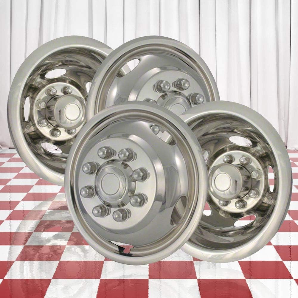 Set of 4 Polished 5 Hand Hole 17" Steel Wheel Simulators for Ram 3500 2003-2018