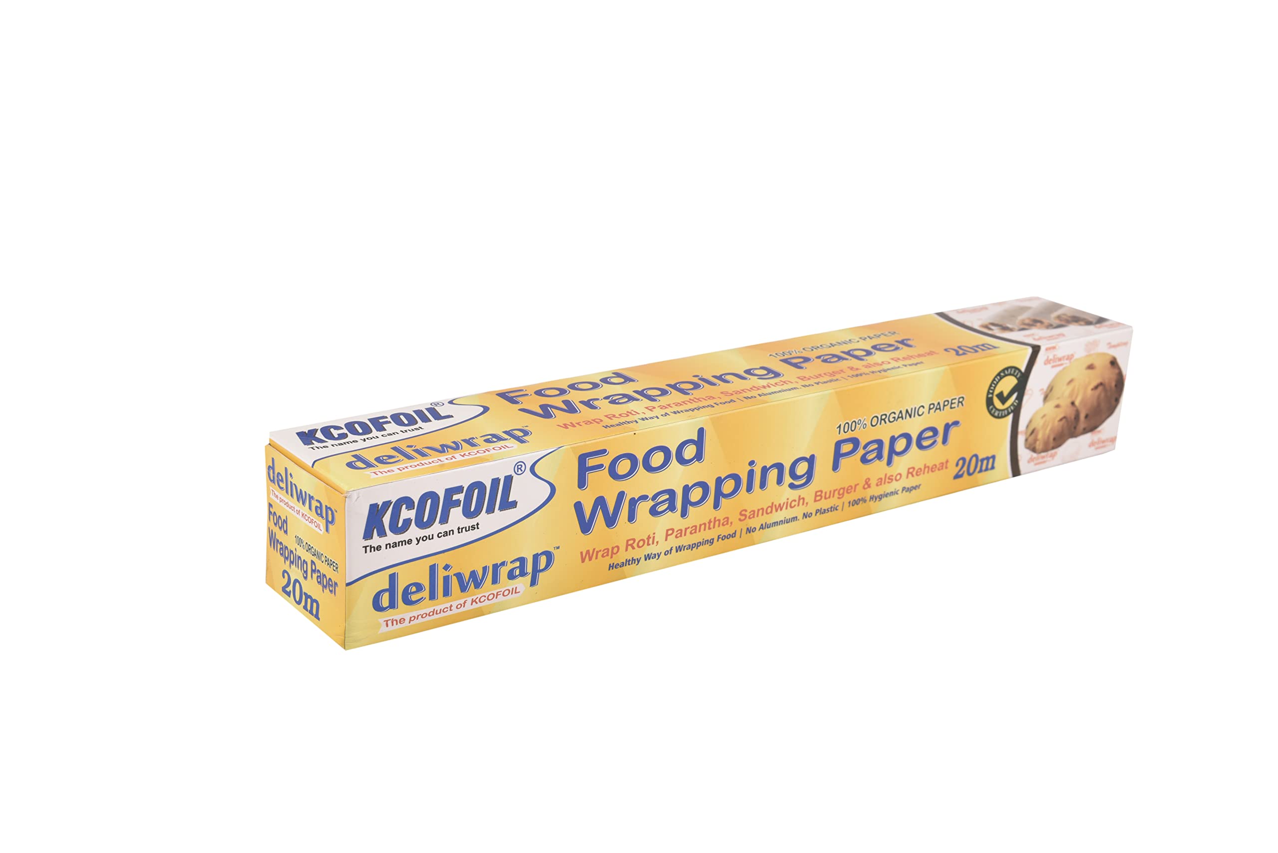 KCOFOIL 20 Meters Food Wrapping Butter Paper |100% Microwave Safe & Chemical Free I Reusable, Non-Sticky and Food Safe Paper | Baking and Cooking Paper I Parchment Paper I Oil Soaking Paper| Pack of 1