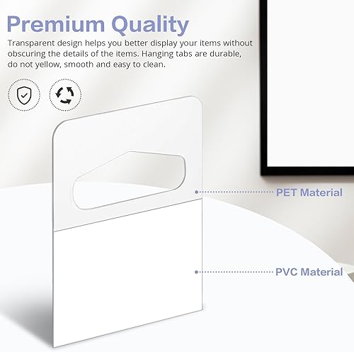 Miniatura 7 de 200 etiquetas colgantes de 1.61 x 1.26 pulgadas, pestañas colgantes con ranura para agujero, etiquetas autoadhesivas, etiquetas colgantes de